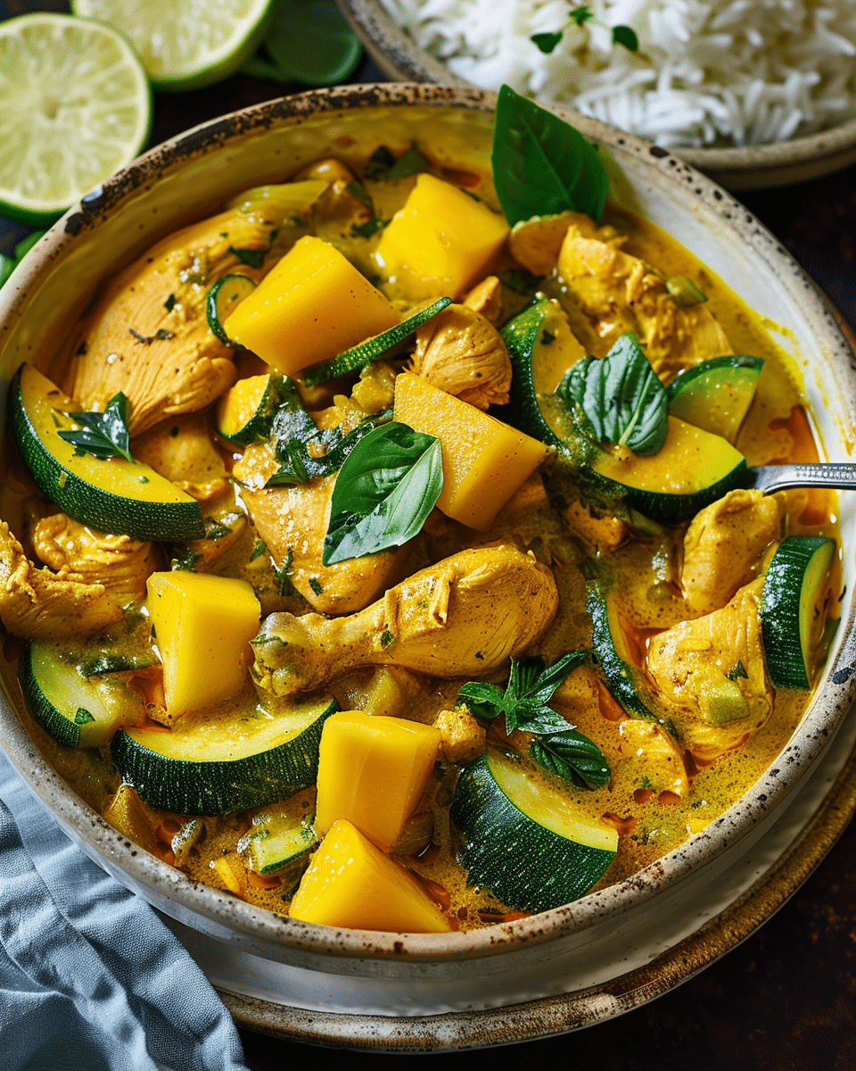 Turmeric Chicken Curry with Mango and Zucchini
