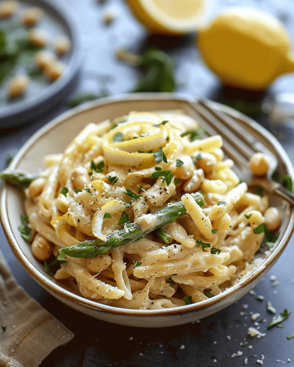 Vegan Lemon White Bean Pasta