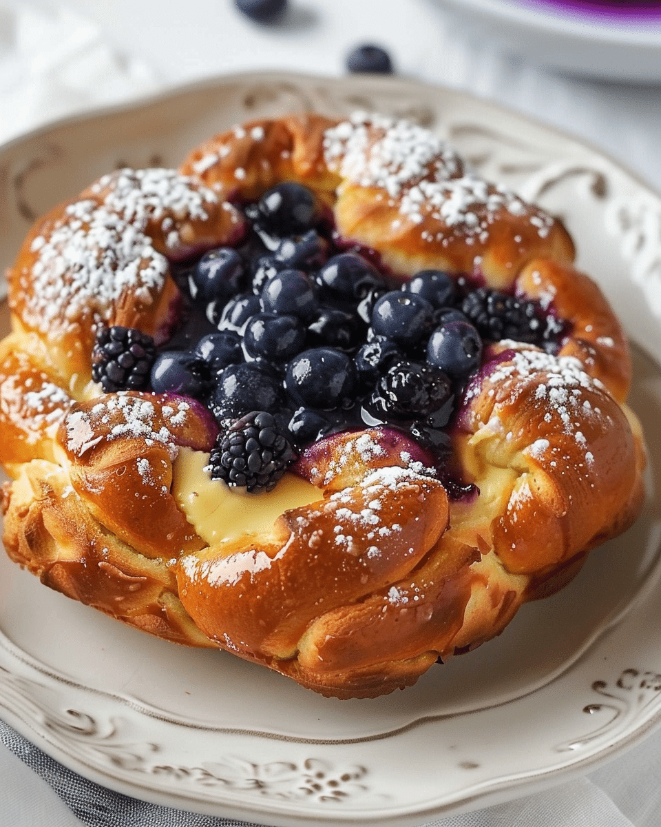 Blueberry Custard Brioche Buns