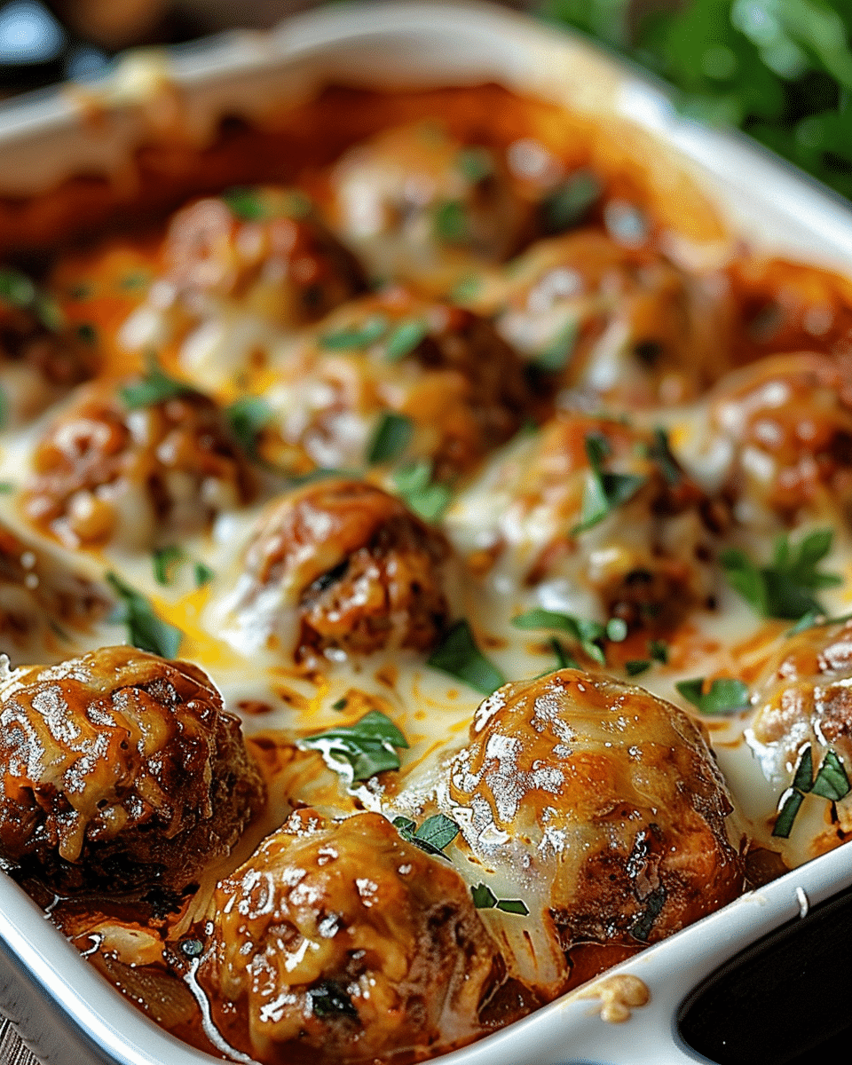 Cheesy Meatballs Casserole