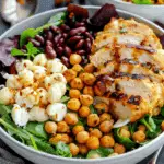 Chicken Power Bowls with Crispy Baked Garbanzo Beans