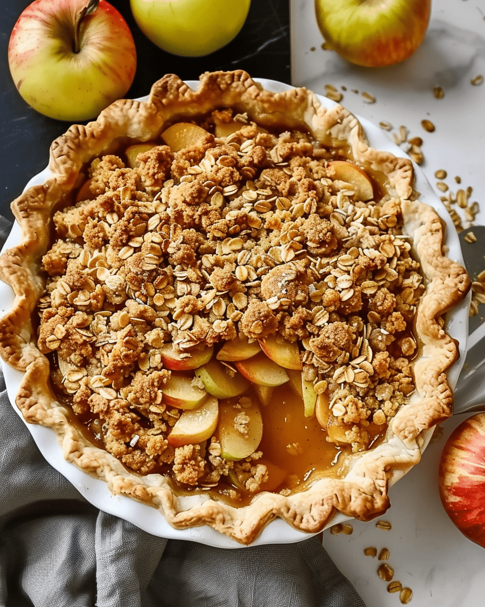 Classic Apple Crumble Pie with Oats