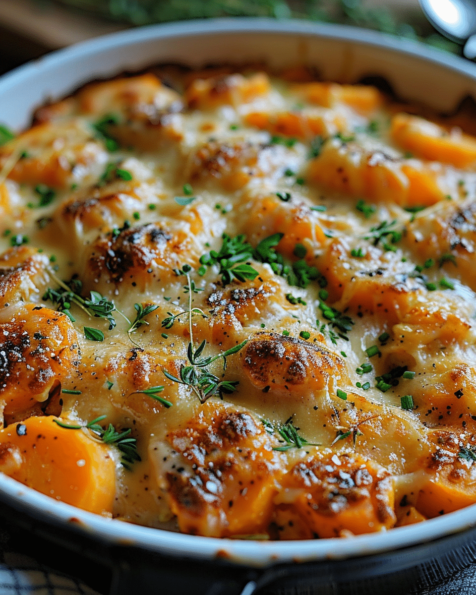 Hähnchen Süßkartoffel Auflauf
