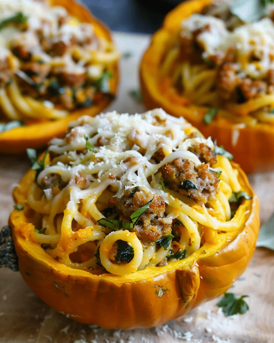 Creamy Pumpkin Sausage Pasta, Stuffed Pumpkins