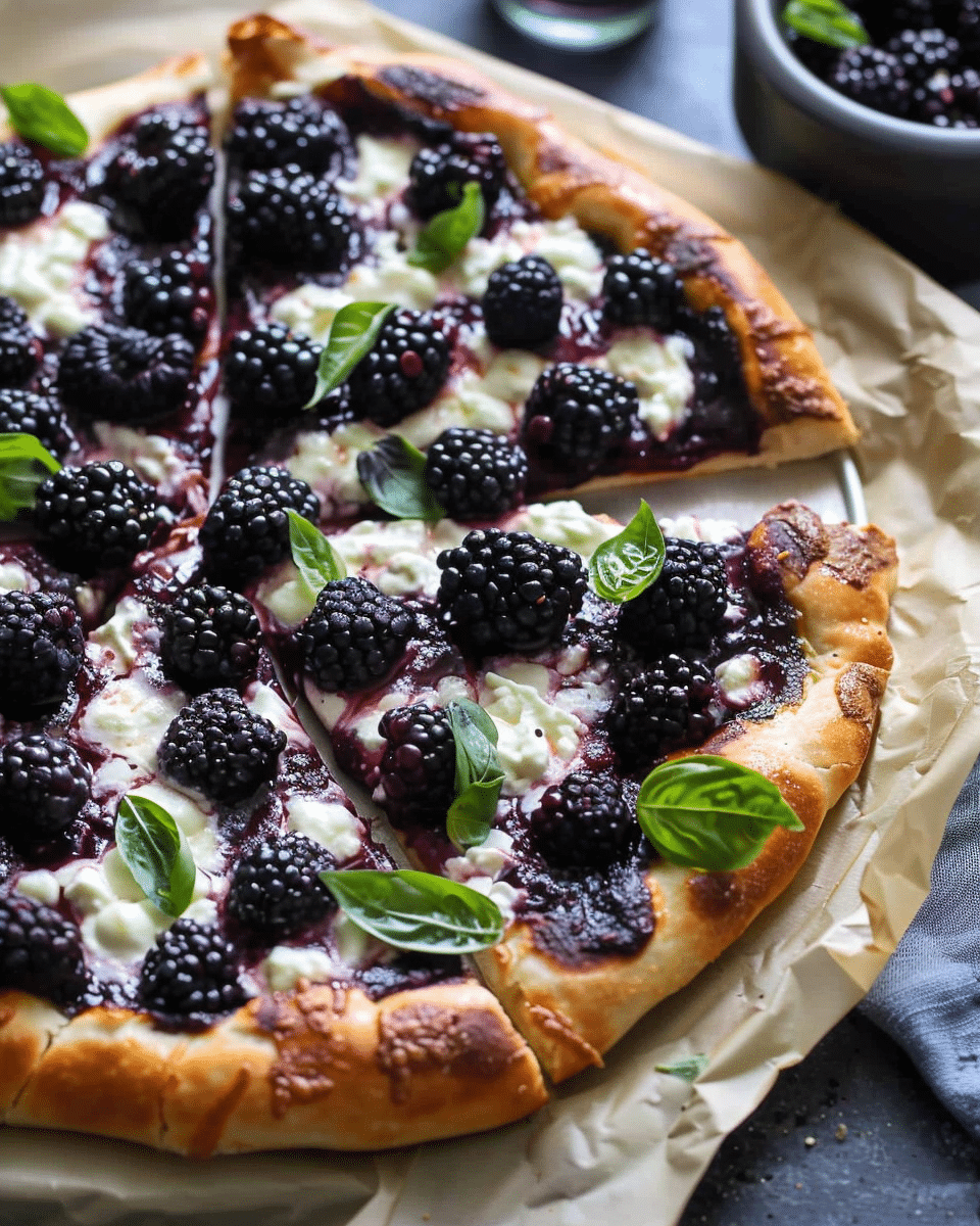 Blackberry Basil Ricotta Pizza
