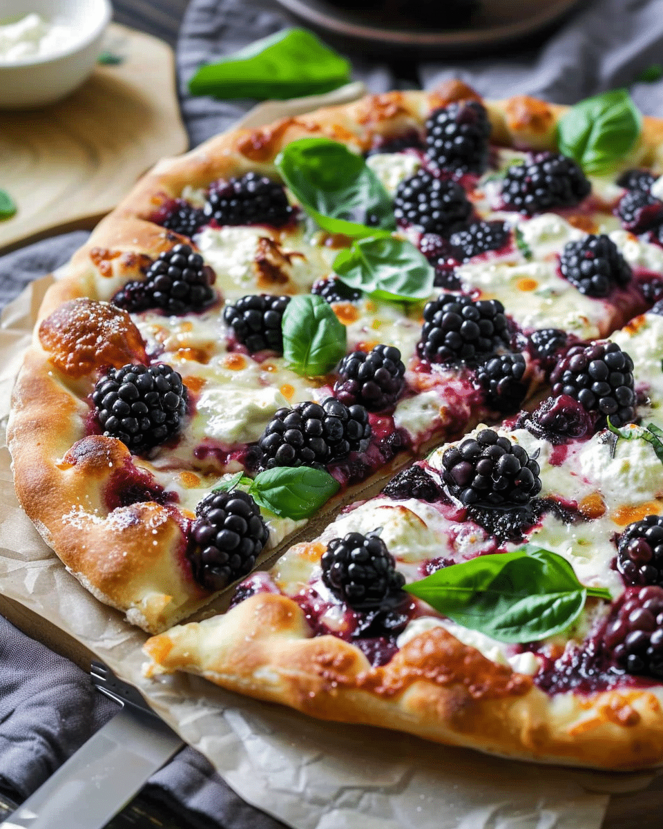 Blackberry Basil Ricotta Pizza