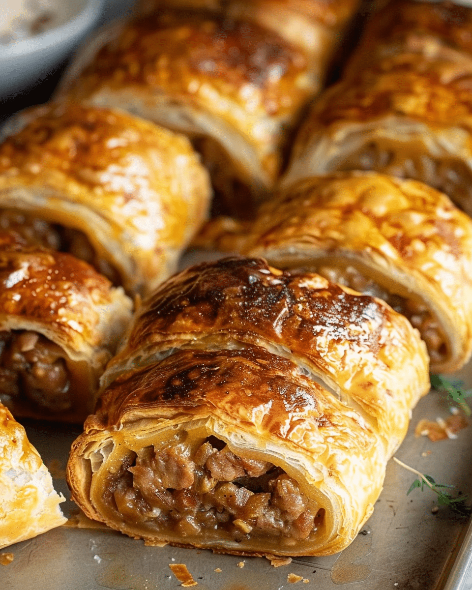French Onion Sausage Rolls