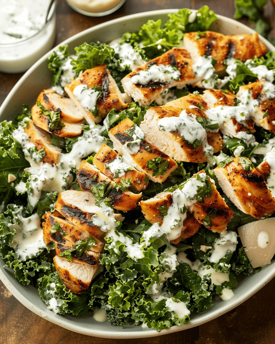 Asiago Buttermilk Chicken Kale Salad
