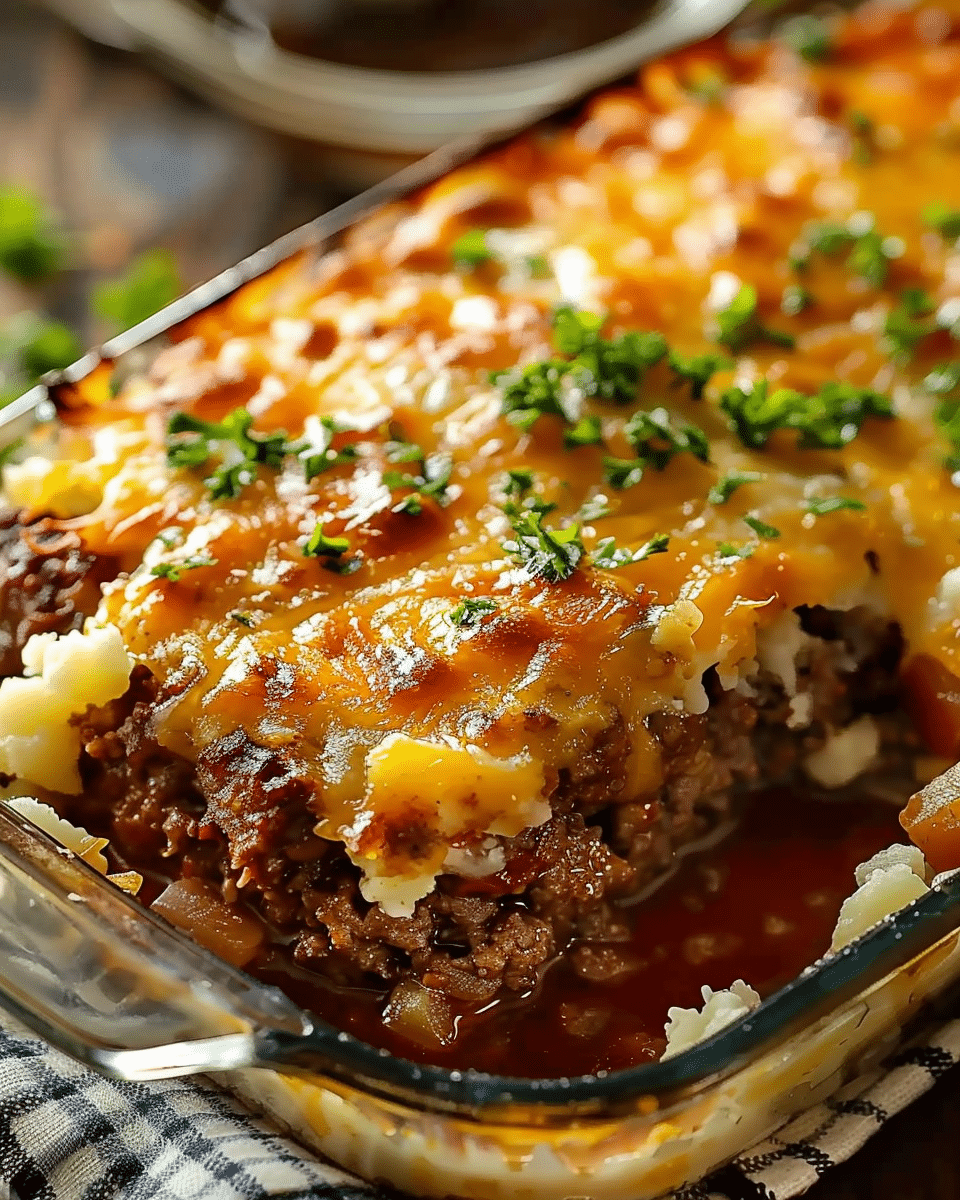 Cowboy Meatloaf and Potato Casserole