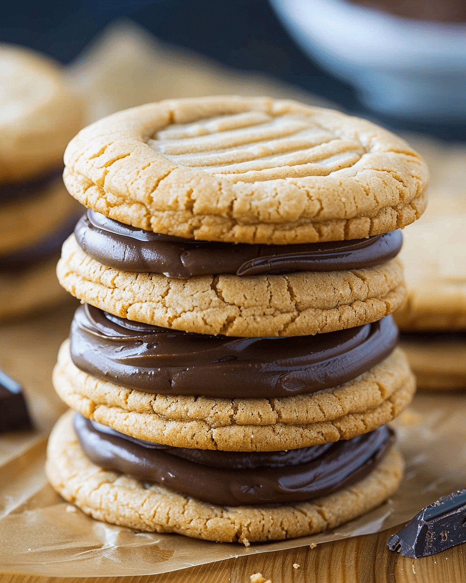 Peanut Butter Sandwich Cookies with Chocolate Frosting