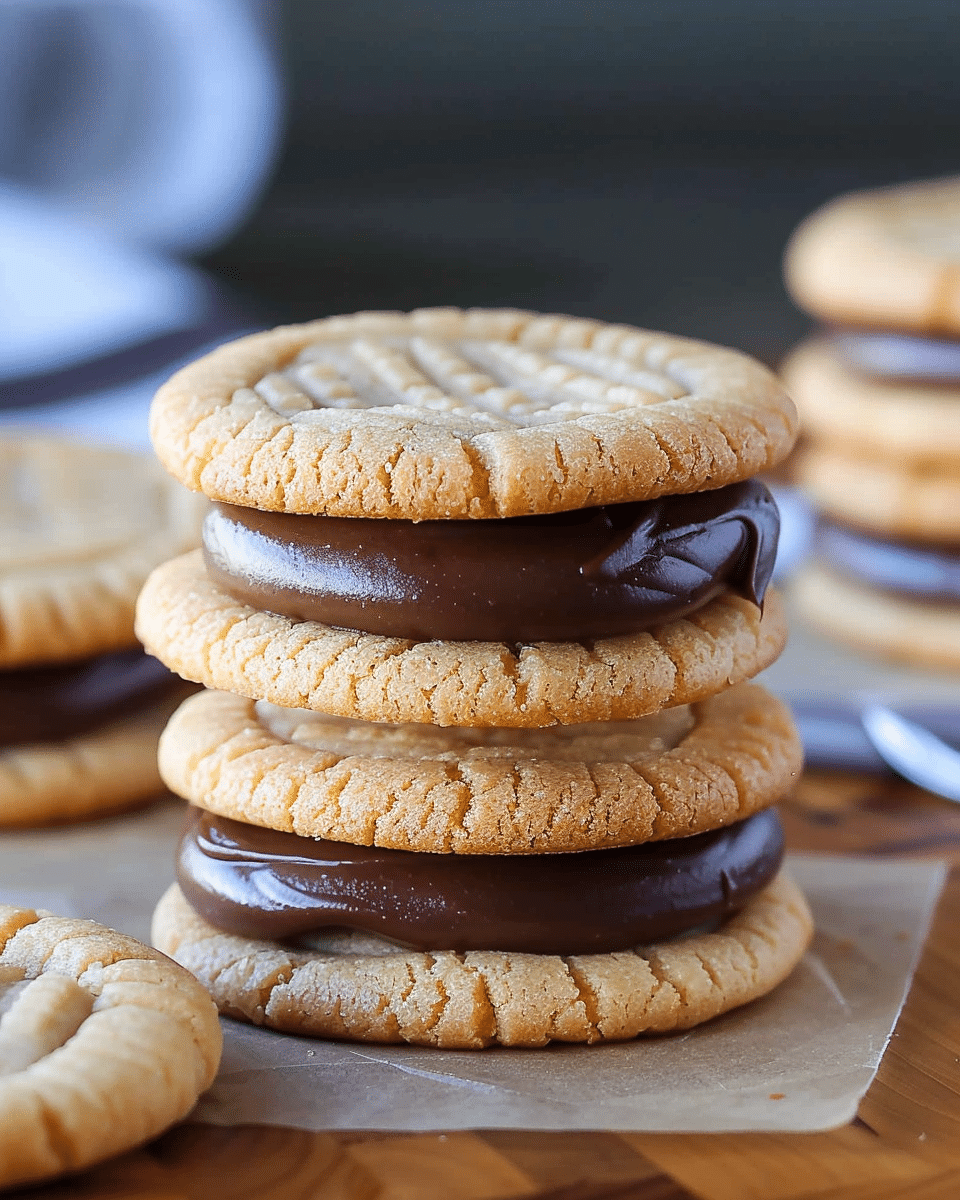 Peanut Butter Sandwich Cookies with Chocolate Frosting