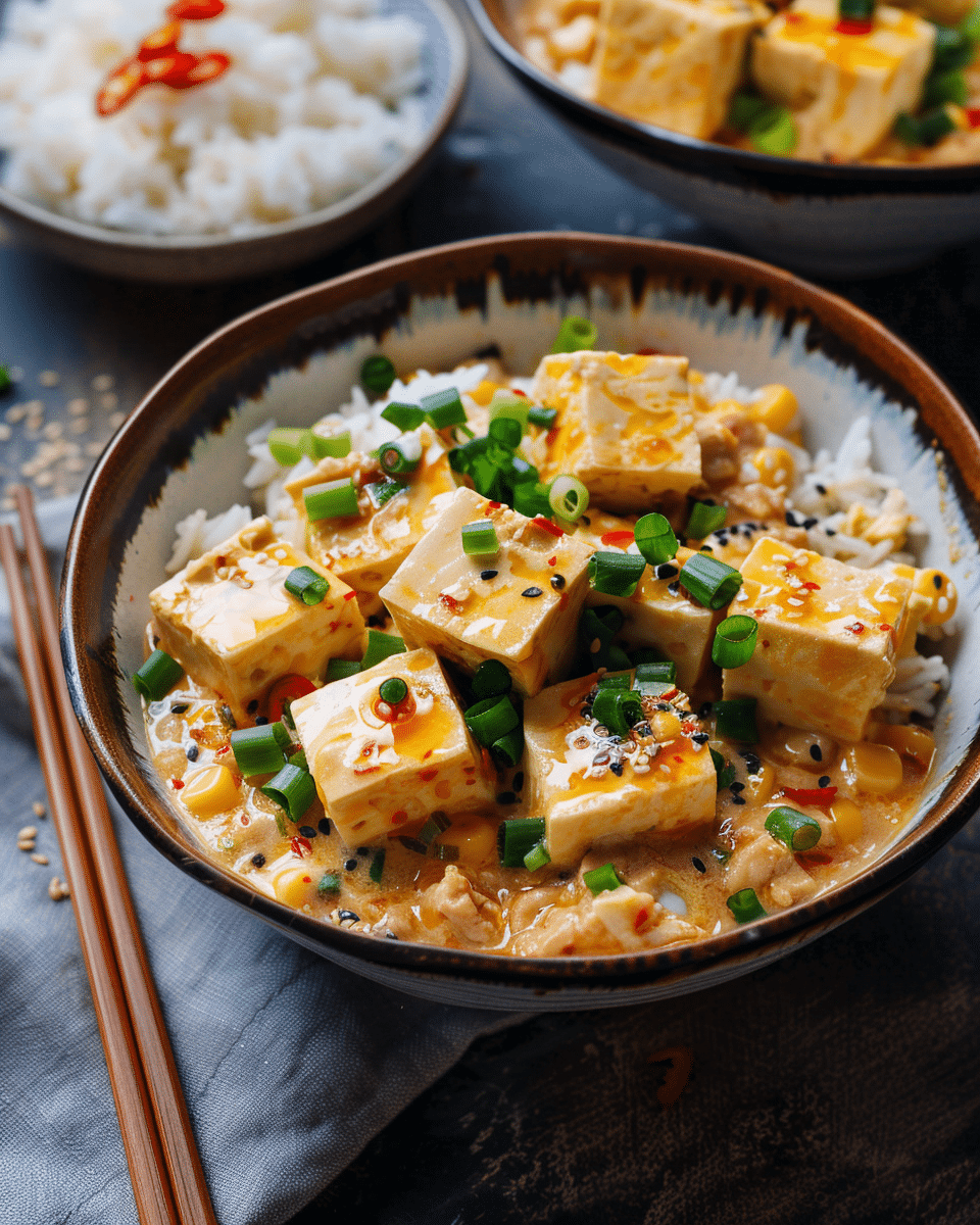 Soft Tofu with Silky Egg Sauce