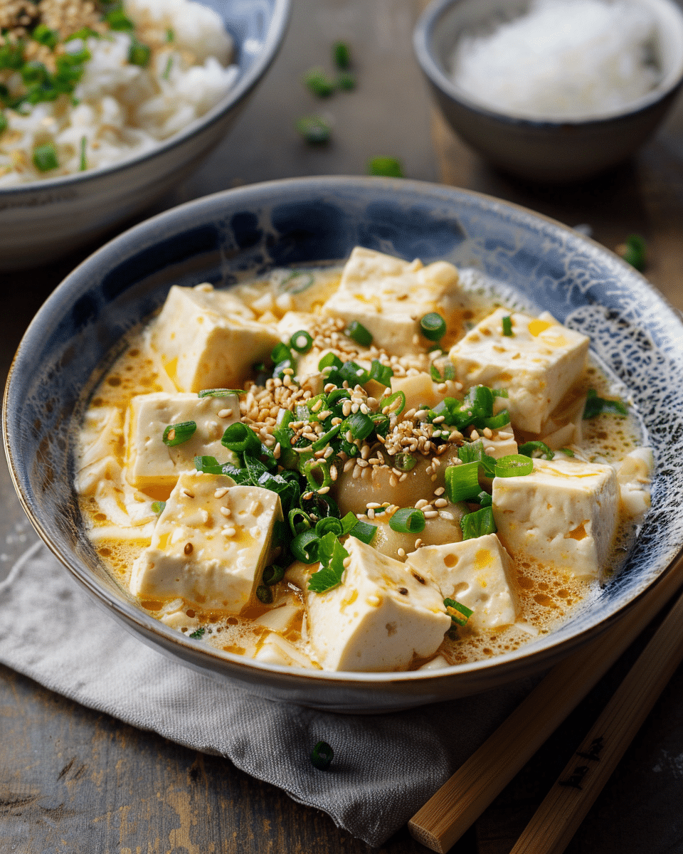 Soft Tofu with Silky Egg Sauce