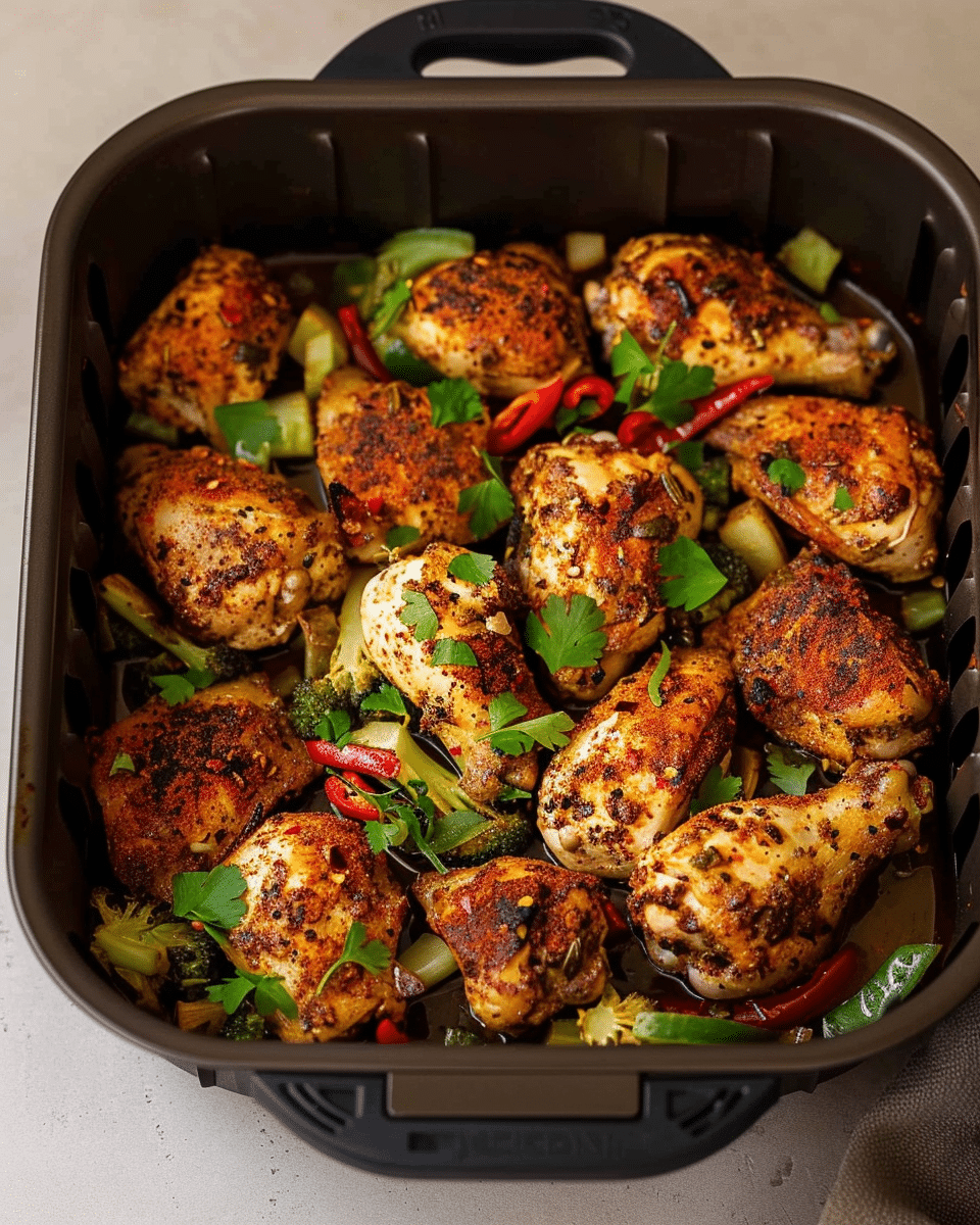 Air Fryer Cajun Chicken Traybake