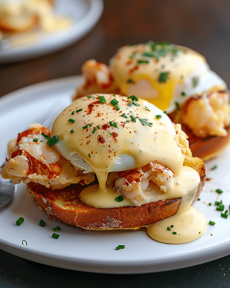 Bay Lobster Eggs Benedict with Cajun Hollandaise