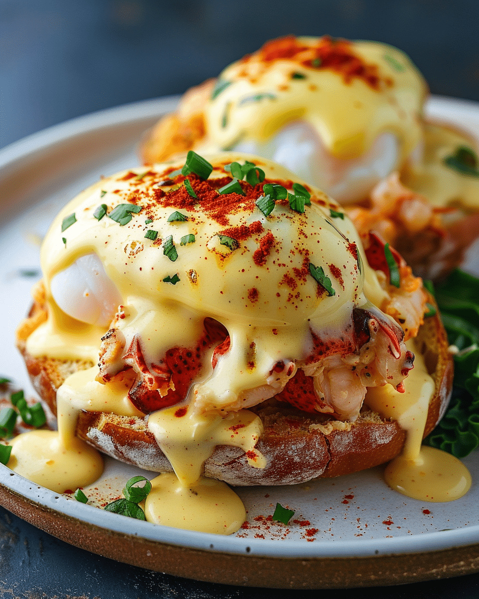 Bay Lobster Eggs Benedict with Cajun Hollandaise
