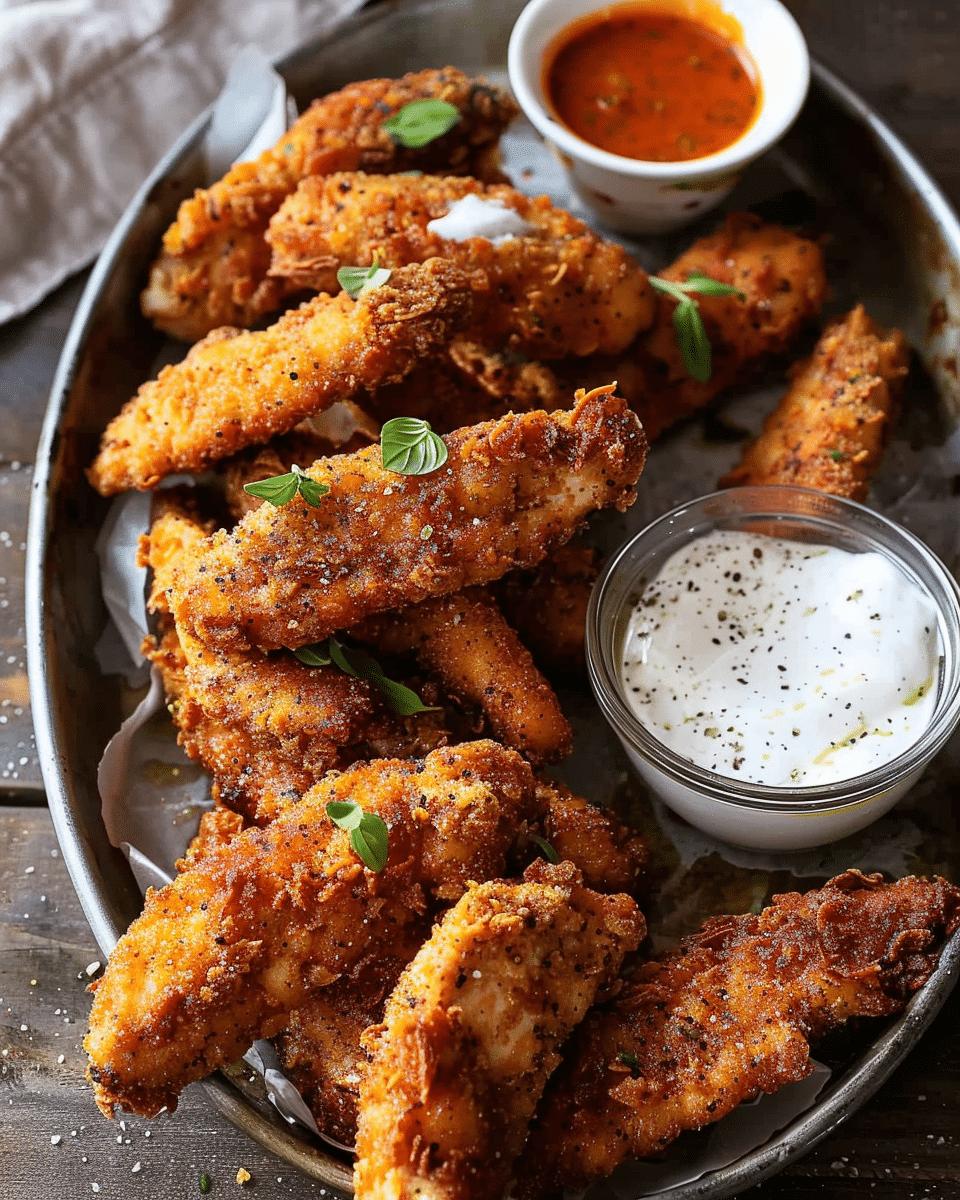 Black Pepper Rub Chicken Fingers with Greek Yogurt Ranch