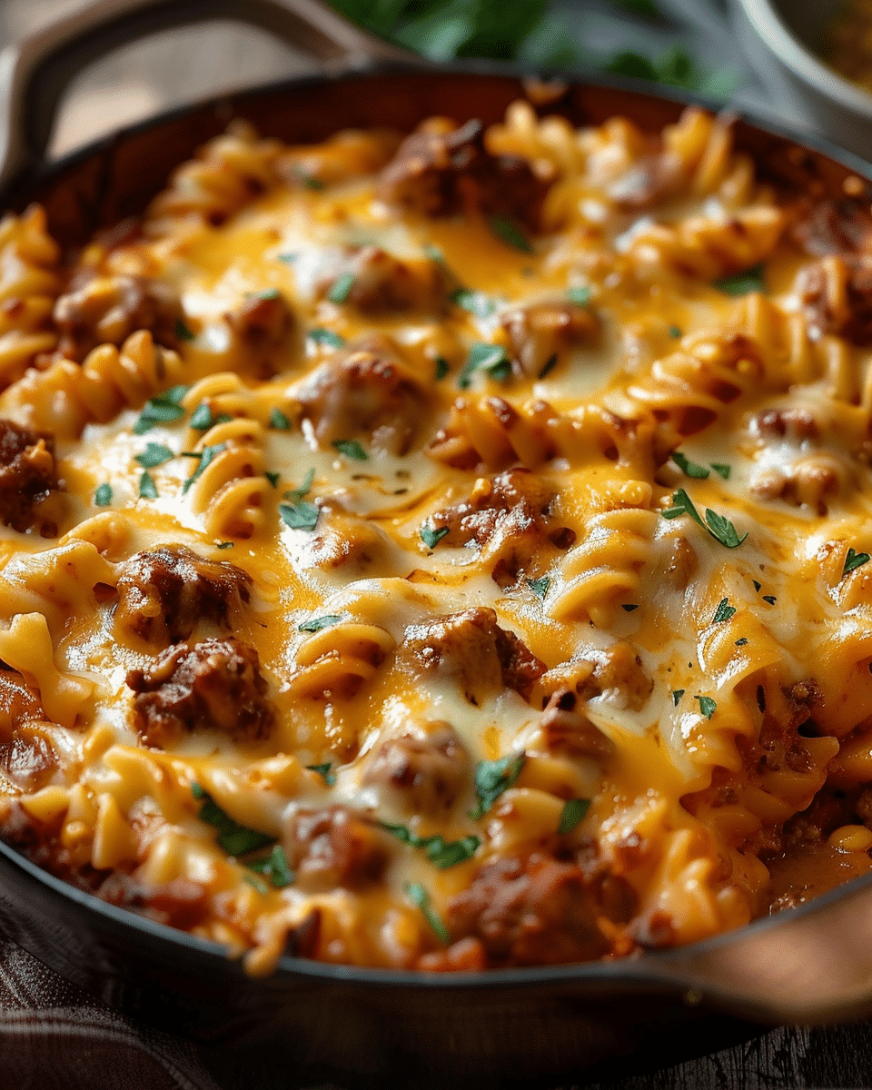 Cheddar Ranch Beef and Corn Pasta Bake Recipe