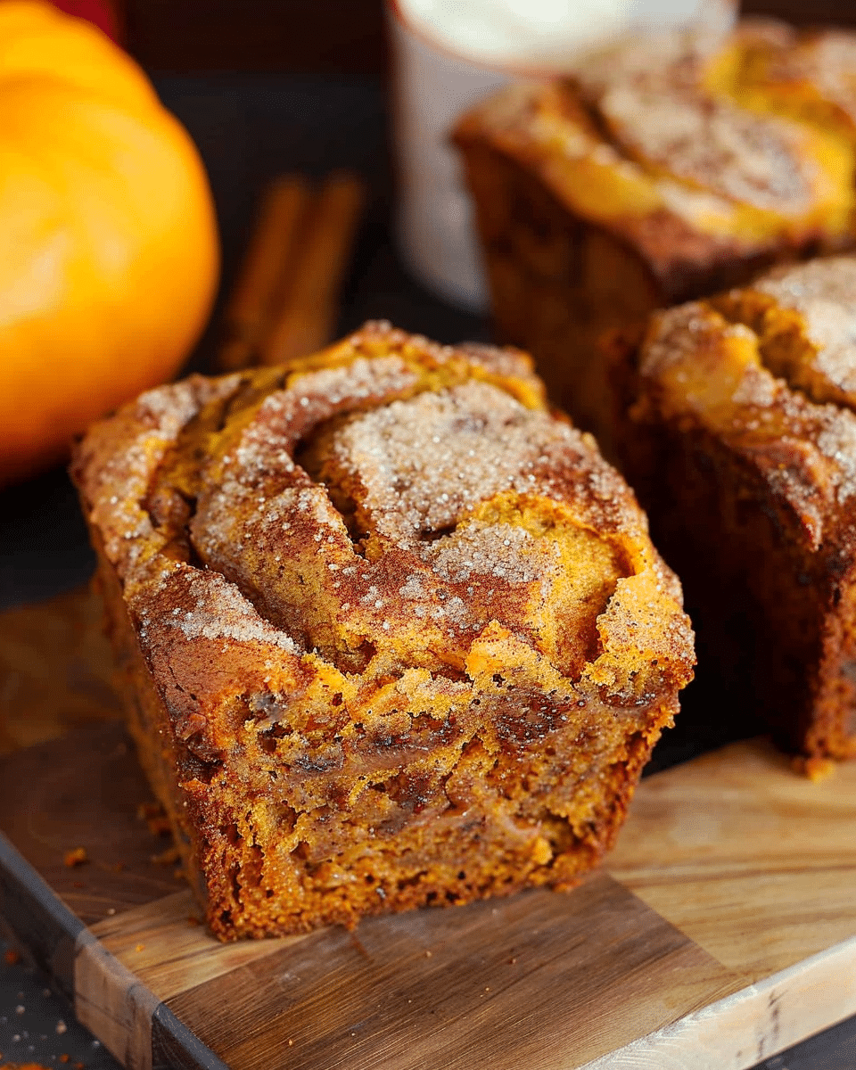 Cinnamon Swirl Pumpkin Bread Mini Loaves