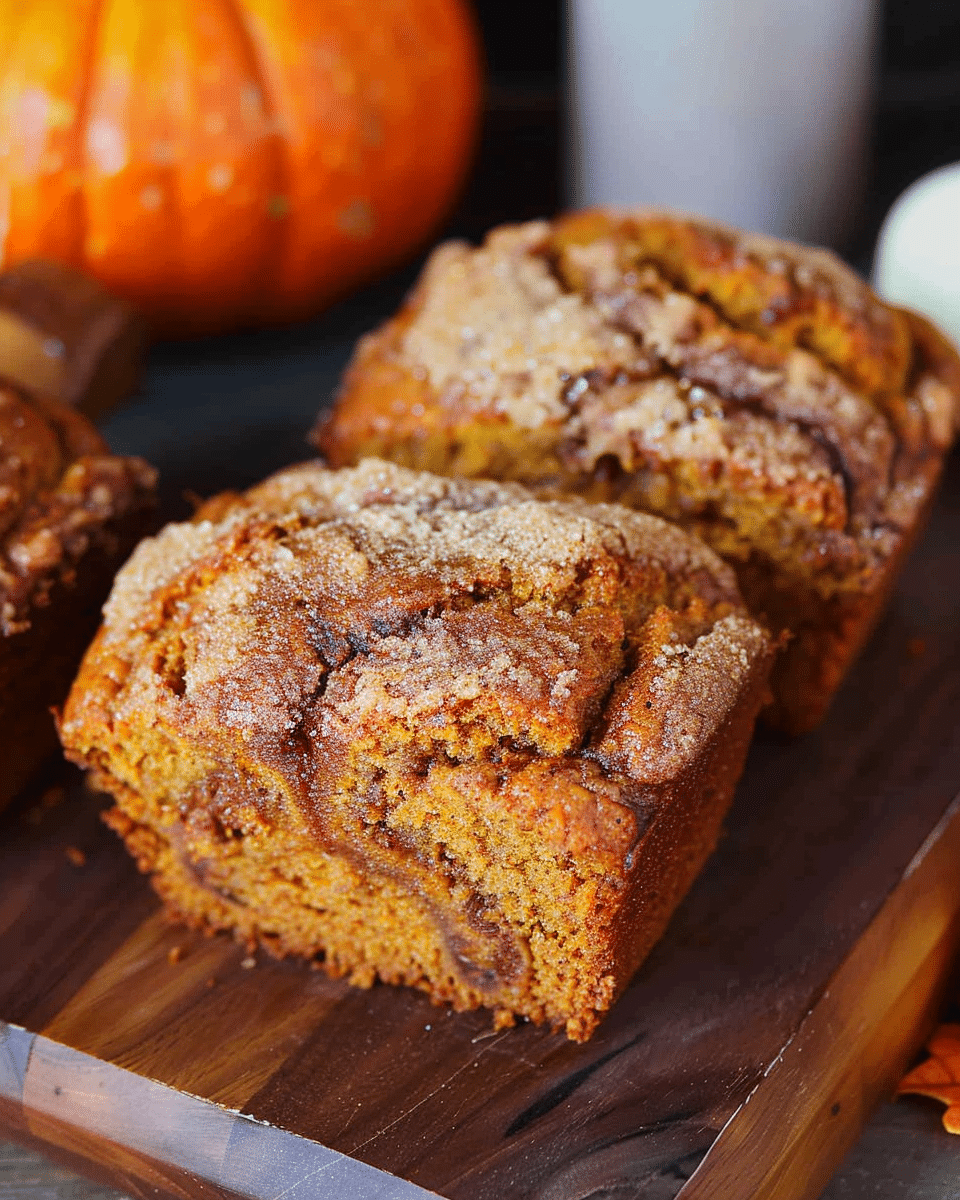 Cinnamon Swirl Pumpkin Bread Mini Loaves