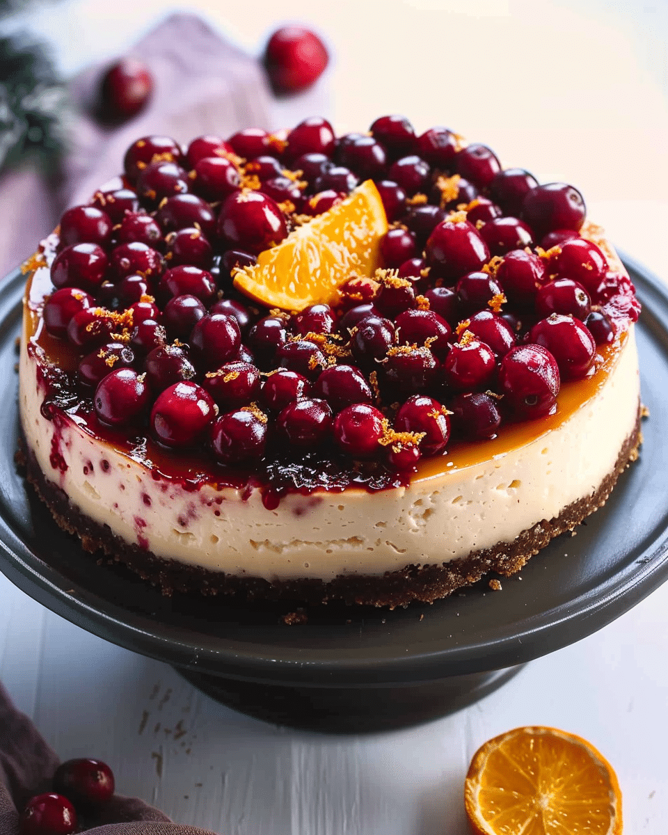 Cranberry Orange Cheesecake
