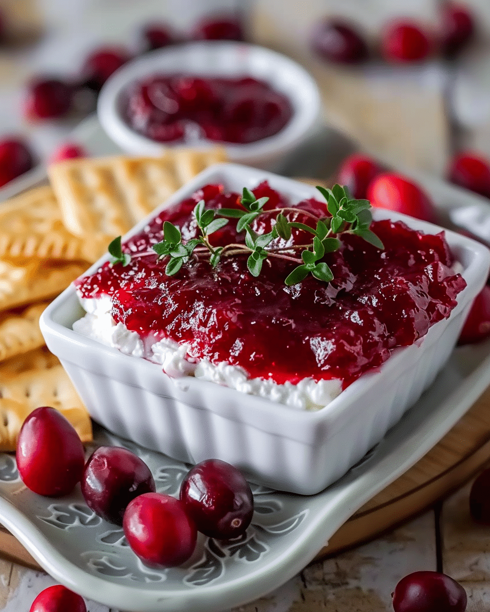 Creamy Cranberry Pepper Jelly Cream Cheese Dip