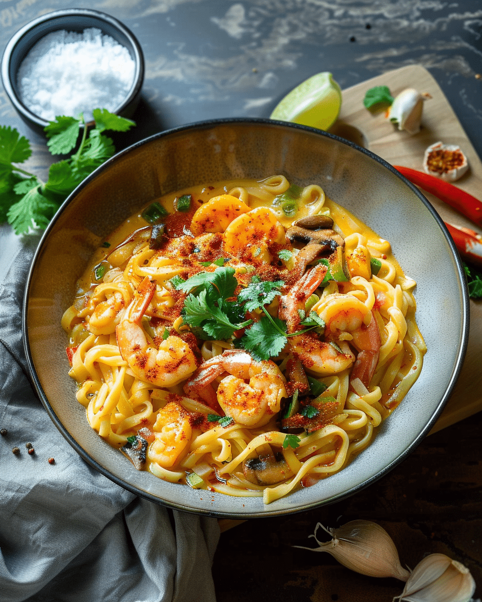 Creamy Tom Yum Udon Noodles