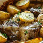 Crockpot Loaded Steak and Potato Bake