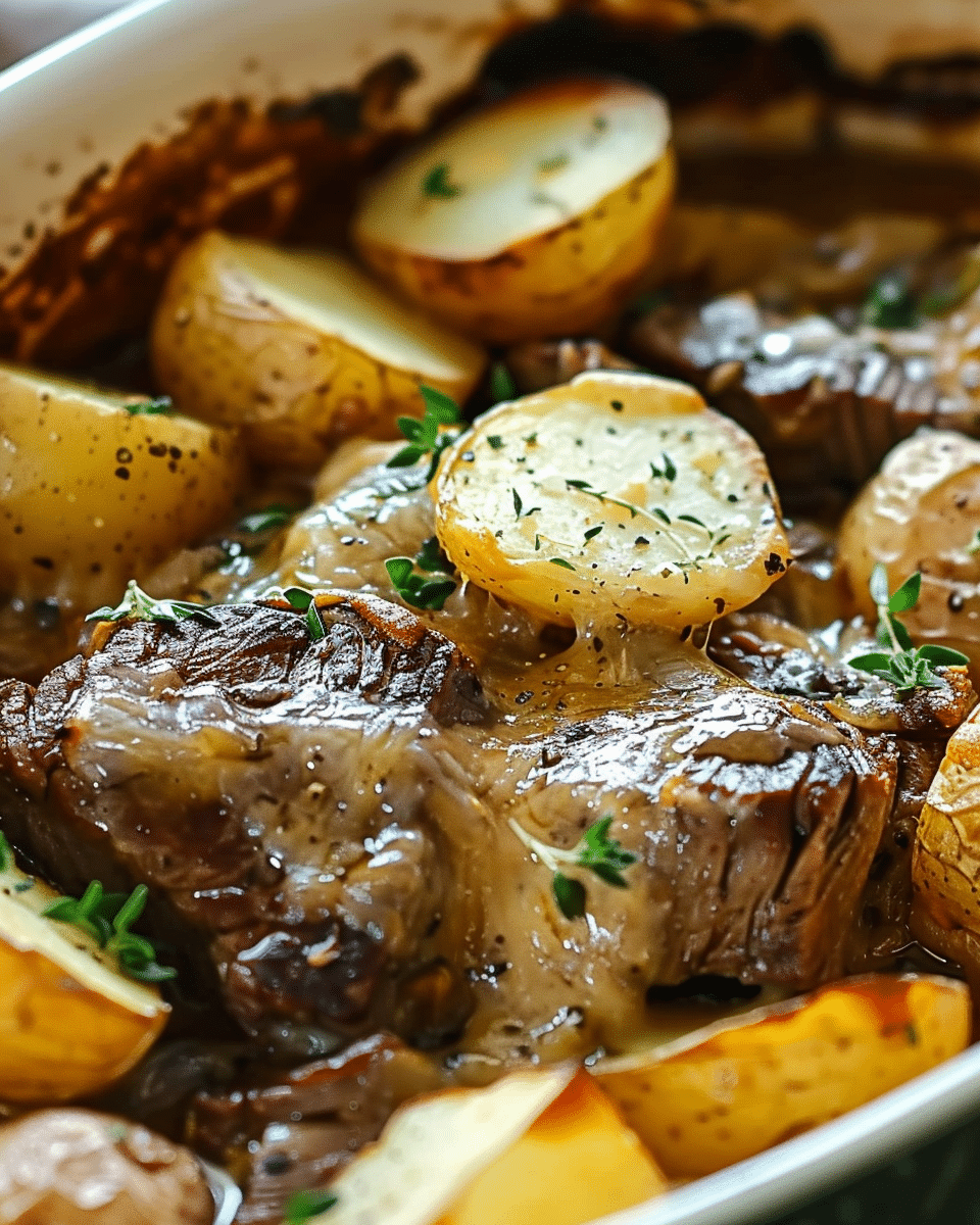 Crockpot Loaded Steak and Potato Bake