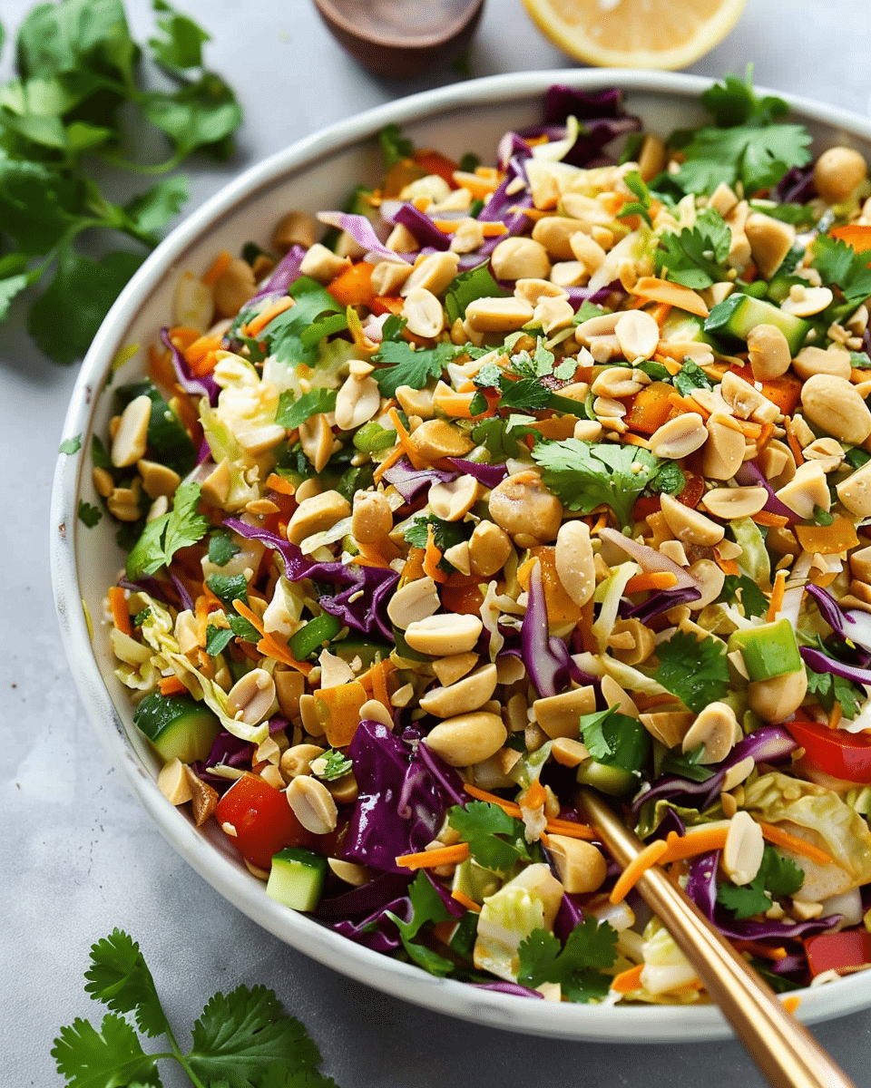 Crunchy Cabbage Salad with Peanut Dressing