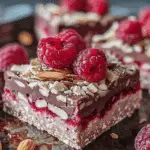 Decadent No-Bake Raspberry Almond Fudge Squares