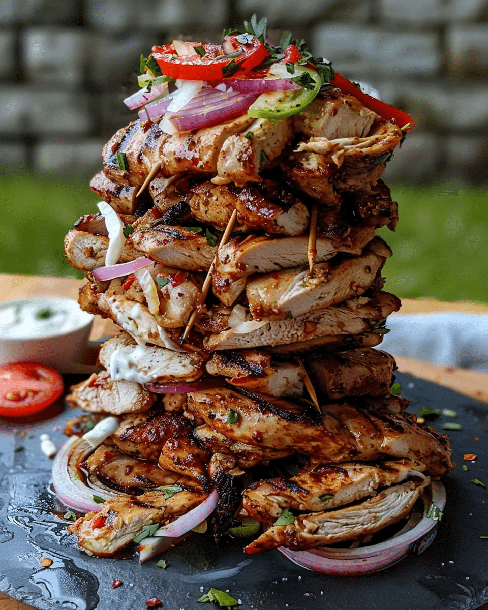 Easy Chicken Shawarma Tower Baked in the Oven for Flavorful Family Meals