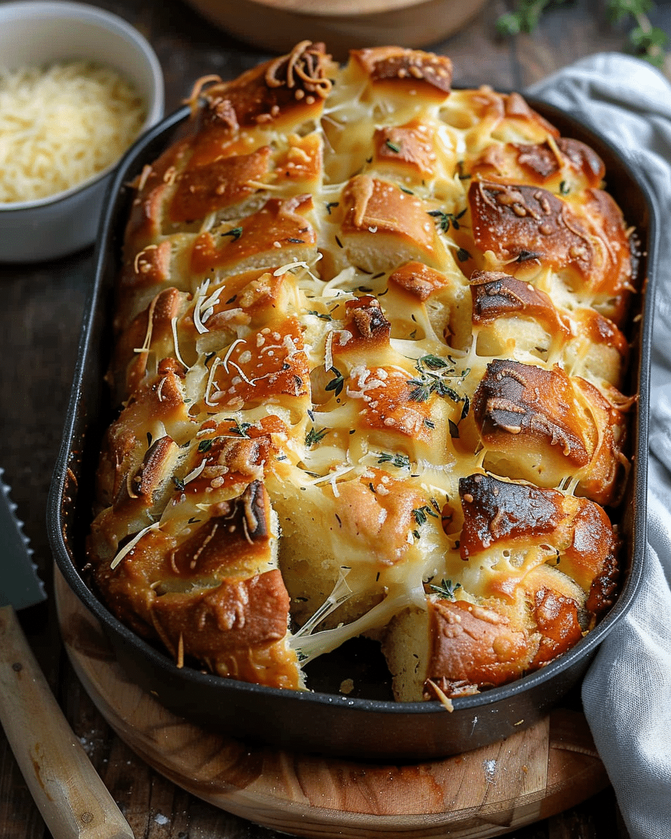 From Scratch Cheesy Garlic Pull-Apart Bread