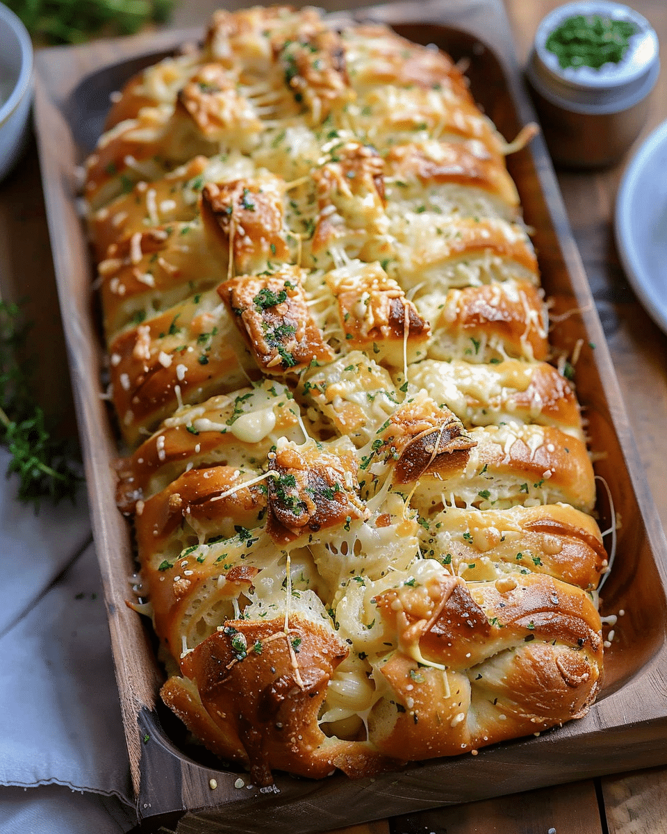 From Scratch Cheesy Garlic Pull-Apart Bread