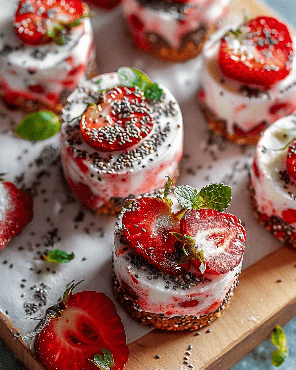 Frozen Strawberry Chia Oat Coins