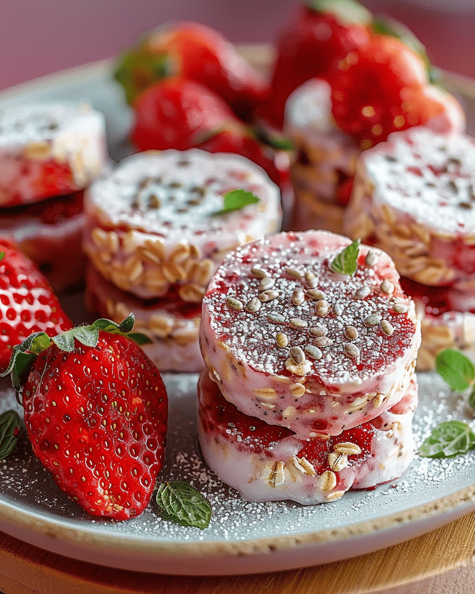 Frozen Strawberry Chia Oat Coins