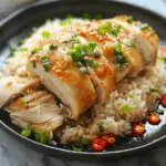 Irresistible Hainanese Chicken Rice with Juicy Chicken Thighs