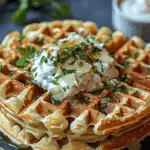 Irresistibly Savory Waffles with Cheese and Herbs Delight
