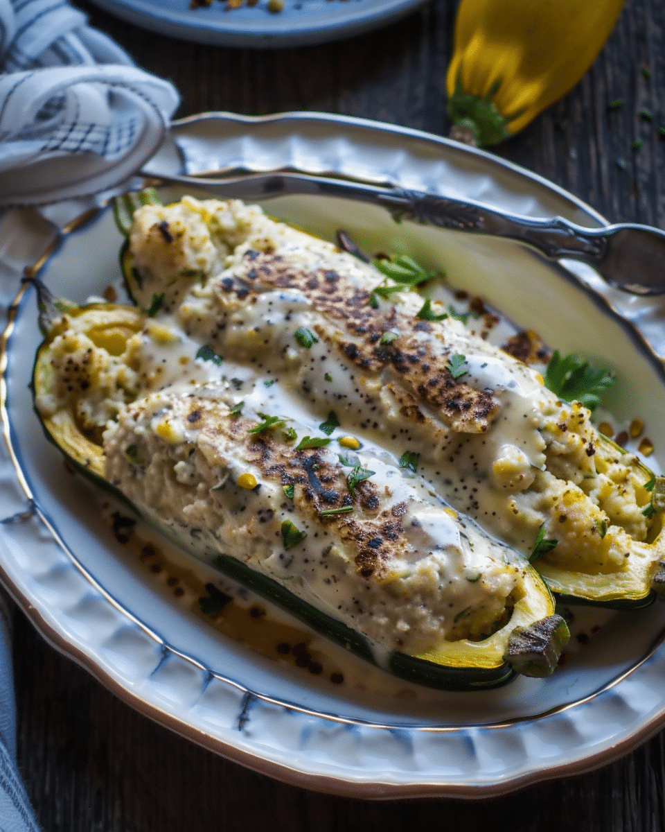Kousa Bi Liban (Stuffed Lebanese Zucchini in Yogurt)