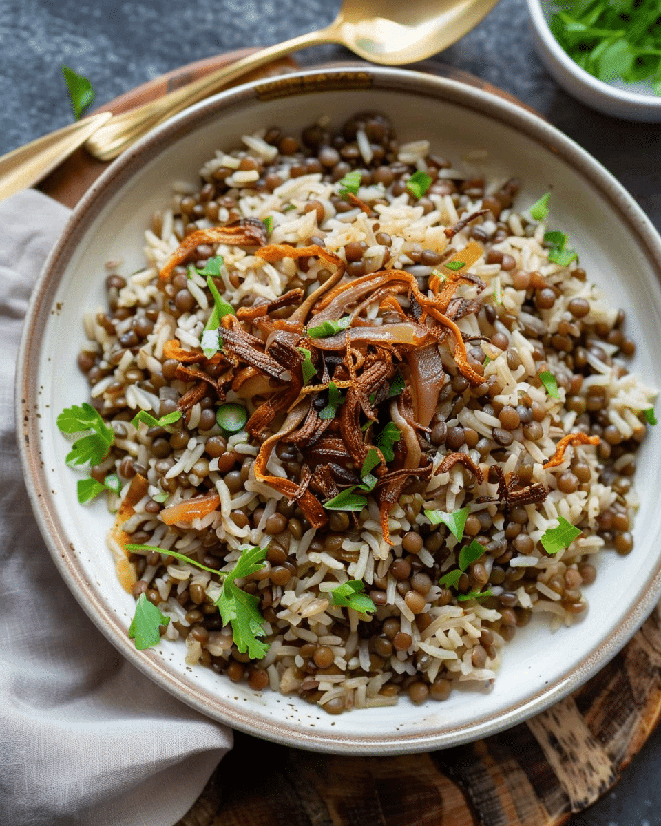 Mujadara - Lebanese Lentils and Rice Recipe