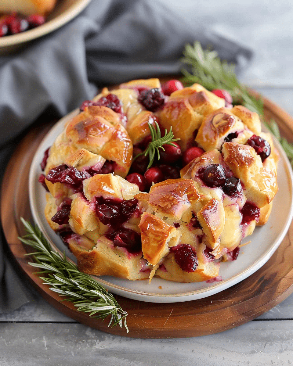 Mini Cranberry Brie Pull Apart Bread