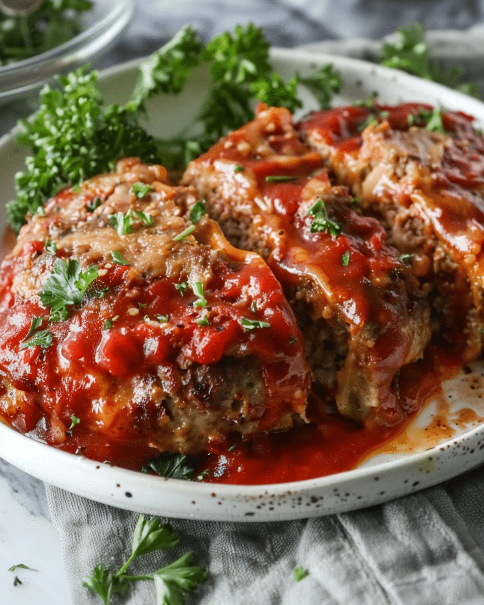 Mozzarella Stuffed Crockpot Meatloaf