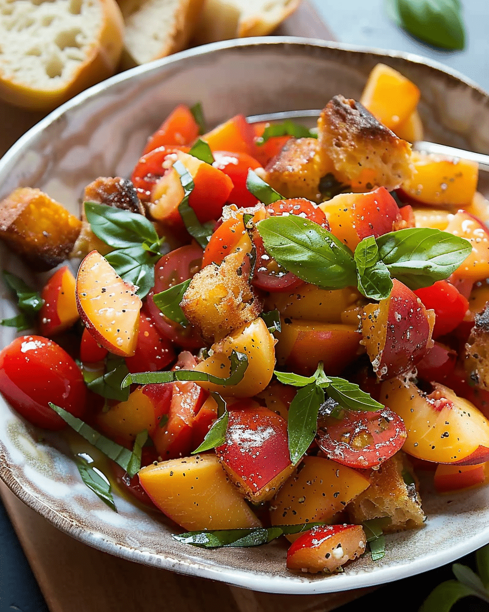 Peach Panzanella with Tomatoes