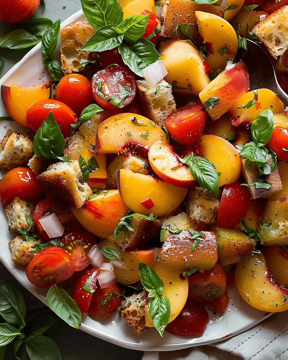 Peach Panzanella with Tomatoes