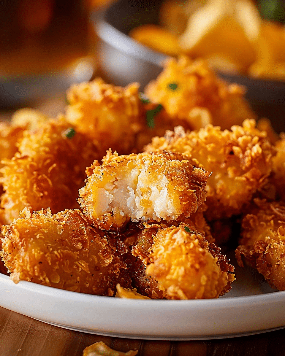 Potato Chip Crusted Popcorn Chicken Nuggets