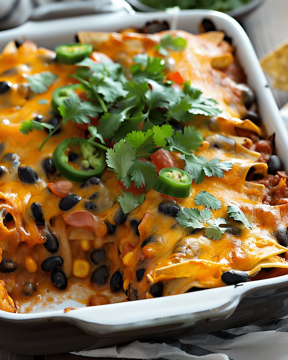 Potato and Black Bean Enchilada Casserole