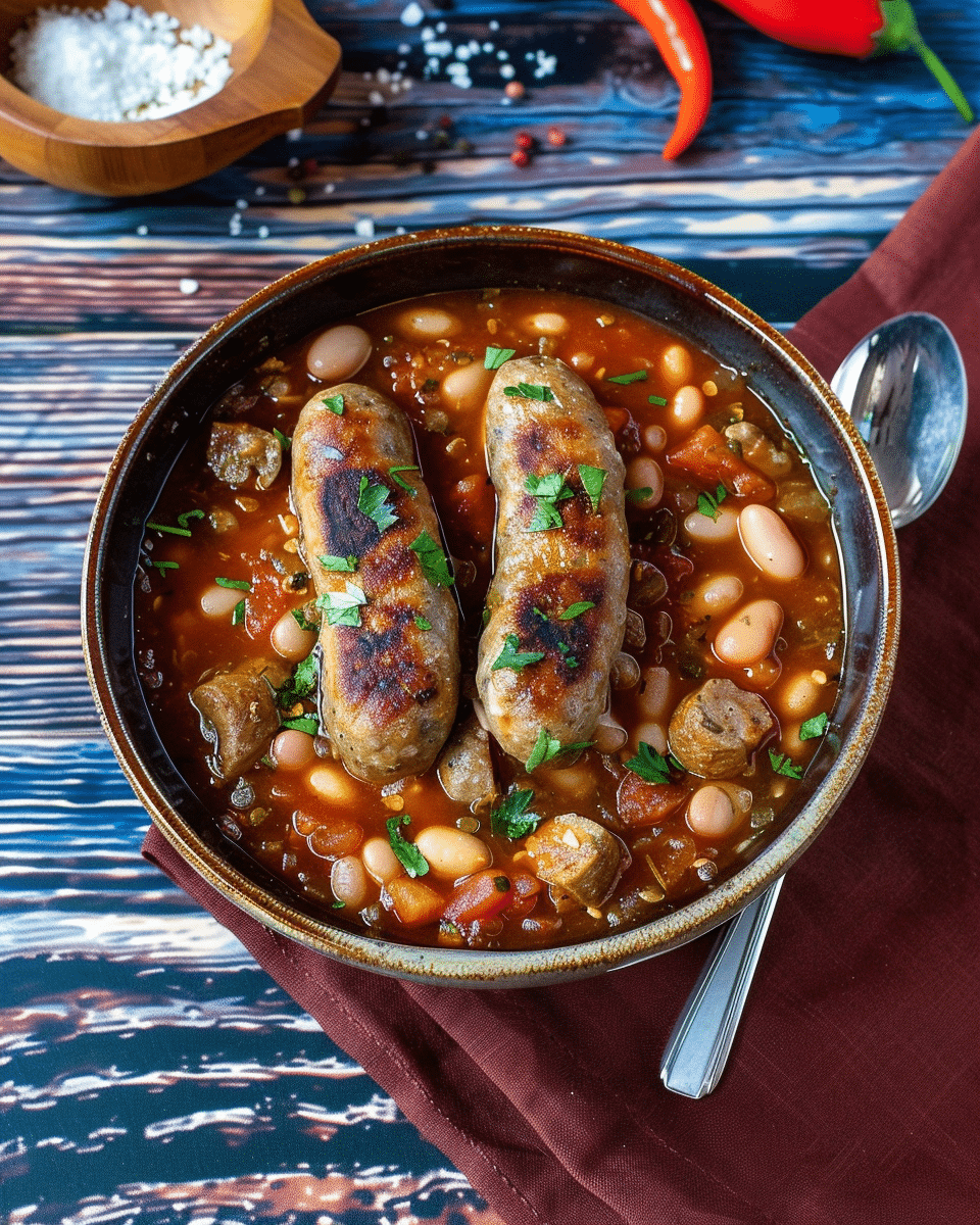 Sicilian Homemade Sausages with Beans Stew