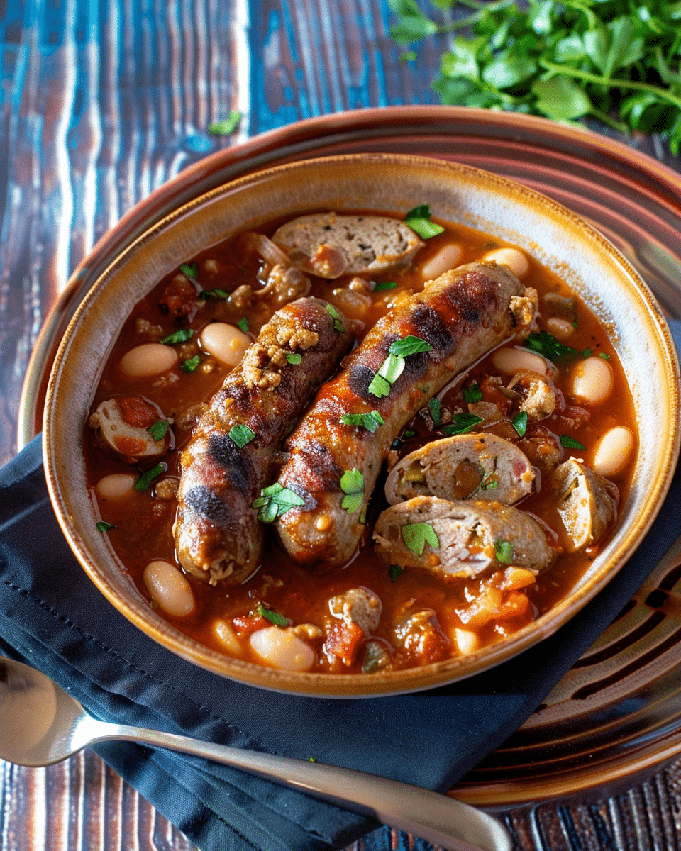 Sicilian Homemade Sausages with Beans Stew