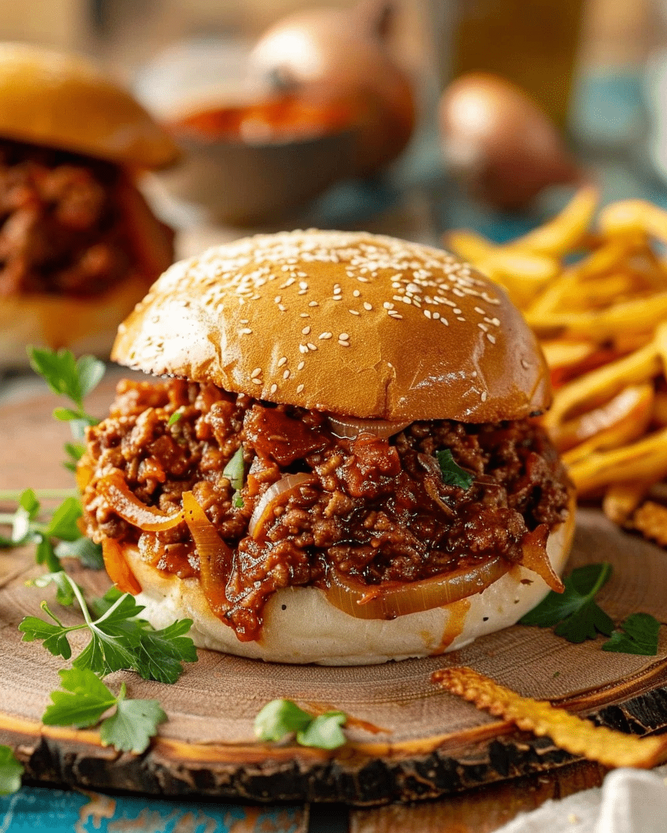 Sloppy Joes with Spicy Crispy Onions