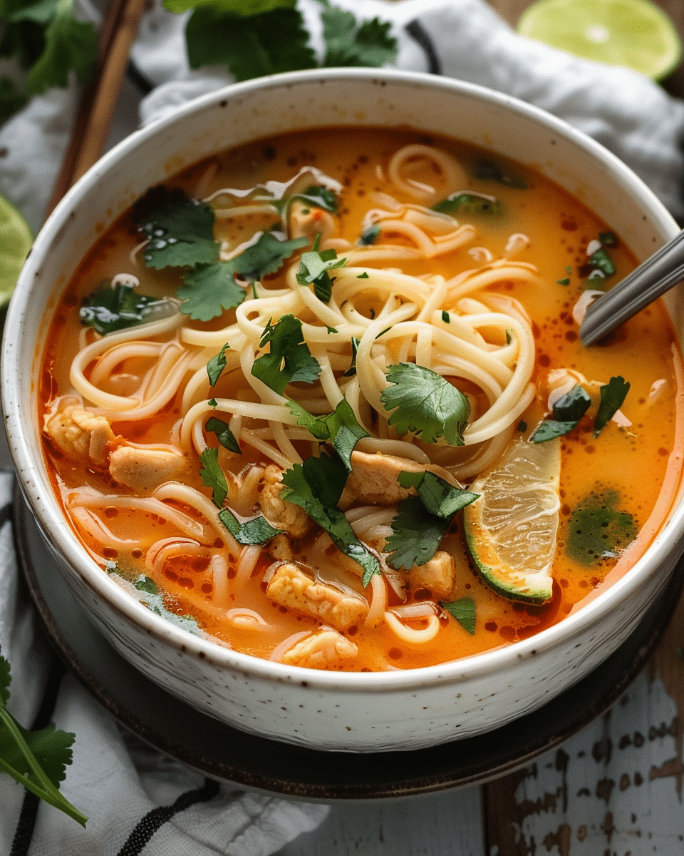 Spicy Lemongrass Coconut Noodle Soup Recipe